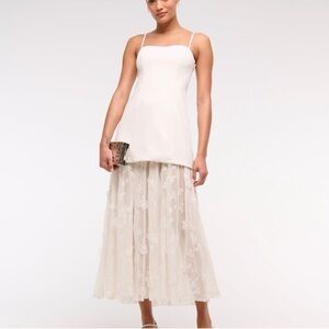 Abercrombie Cream Floral Embroidered Dress